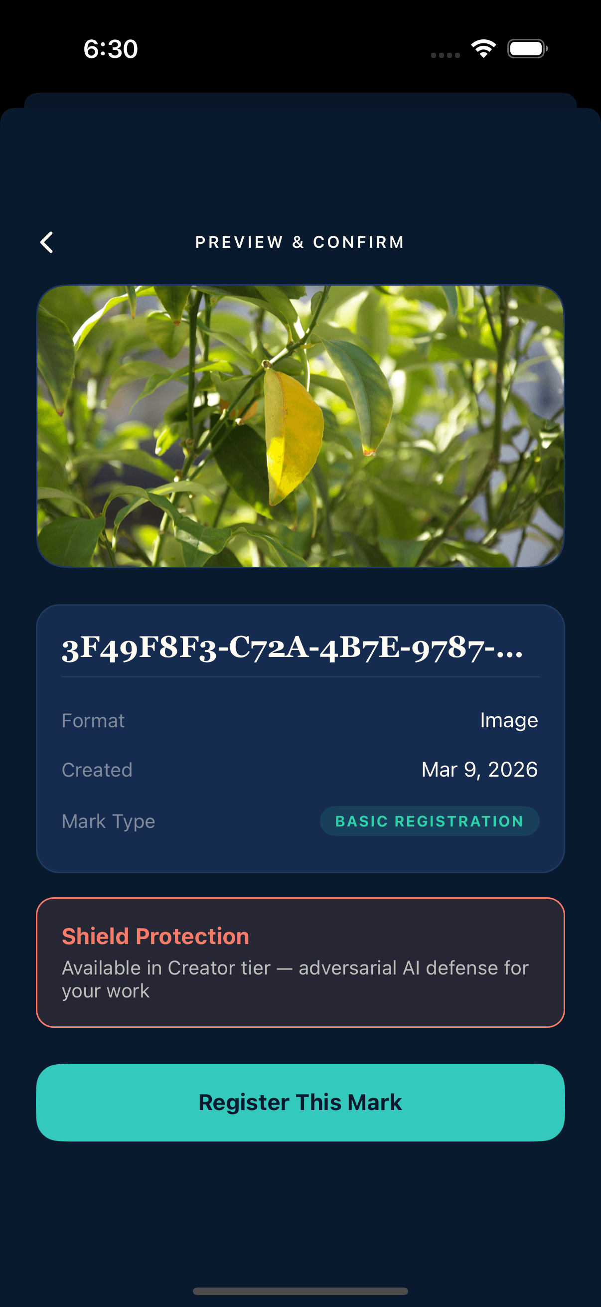 Humark app: Preview and confirm your artwork before registration